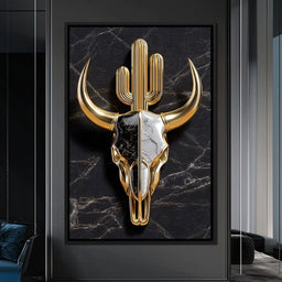 Golden Desert Totem Skull Marble - NicheCanvas