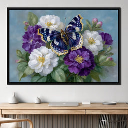 Sapphire Butterfly Bouquet - NicheCanvas
