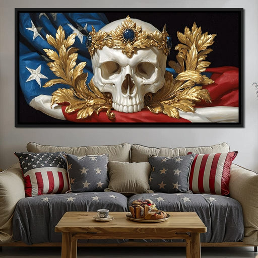 Regal Skull Golden Laurel Tribute Canvas Print