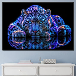 Bioluminescent Snow Leopard - TooplesArt - NicheCanvas