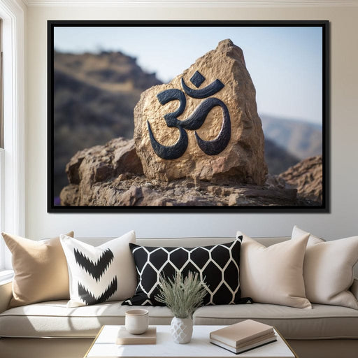 Om Mountain Stone Aum Sign Canvas Print