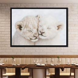 Cub Companions Embrace Tenderly - NicheCanvas