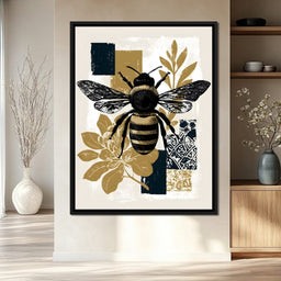 Botanical Bumblebee Collage - NicheCanvas