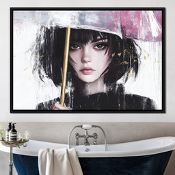 Whispering Elegance Beneath Rain - NicheCanvas