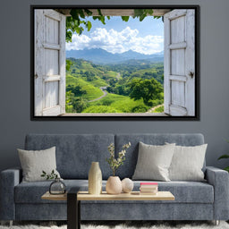 Window To Verdant Valley Dream - NicheCanvas