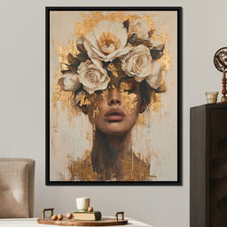 Golden Petal Visage - NicheCanvas