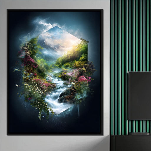 Hexagonal Nature Portal Cascade Canvas Print