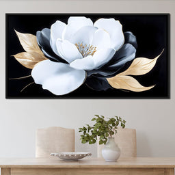 White Petals Night Blossom - NicheCanvas