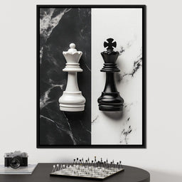 Duality of Kings Chess Contrast - NicheCanvas