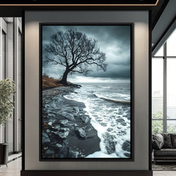 Windswept Shore Solitude - NicheCanvas