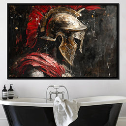 Spartan Solitude in Crimson - NicheCanvas