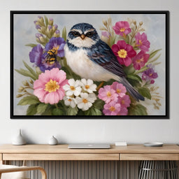 Bluebird Garden Blossom Song - NicheCanvas