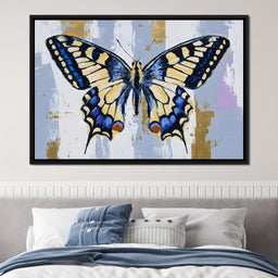 Blue Swallowtail Gold Drift - NicheCanvas