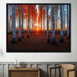 Sunrise Through the Birch Grove - TooplesArt - NicheCanvas