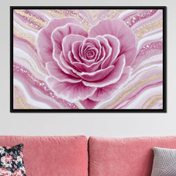Rose Petal Heart Glow Gold - NicheCanvas