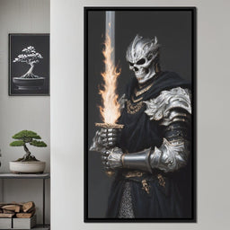Flaming Sword of the Bone Knight - NicheCanvas