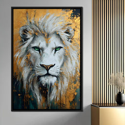 Majestic Lion Gold Radiance - NicheCanvas