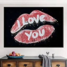 Love You Glitter Kiss Pop - NicheCanvas