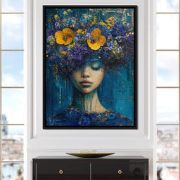 Floral Dreams in Indigo Depths - NicheCanvas