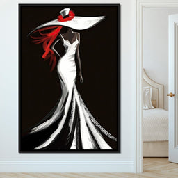 The White Dress - Sable Elegance with Flare - NicheCanvas