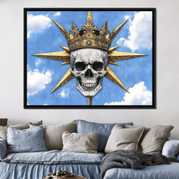 Majestic Crowned Skull Skies - NicheCanvas