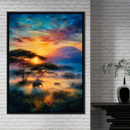 Kilimanjaro Dawn Elephant Path - NicheCanvas