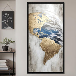 Golden Earth Reflection - NicheCanvas
