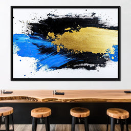 Golden Horizon Brushstroke Fusion - NicheCanvas