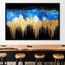 Golden Cityscape Skyline Elegance - NicheCanvas