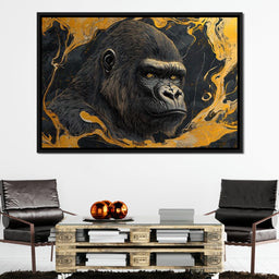 Majestic Stare Golden Waves - NicheCanvas