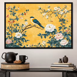 Songbird on Blossoming Branches - NicheCanvas