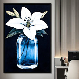 Petals In Glass Reflection - NicheCanvas