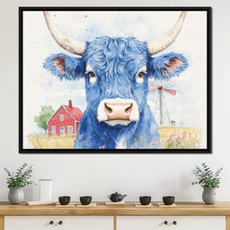 Blue Bovine Countryside Charm - NicheCanvas