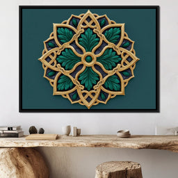 Gilded Emerald Knot Medallion - NicheCanvas