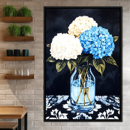 Hydrangea Dream in Glass Vase - NicheCanvas