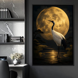 Crane Moonrise - NicheCanvas