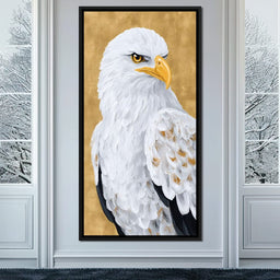 Majestic Eagle Gaze on Gold - NicheCanvas