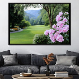 Verdant Meadow's Floral Embrace - NicheCanvas