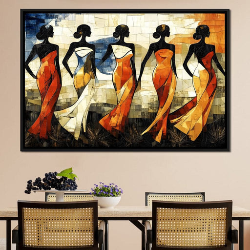 Graceful Dance of Silhouettes Canvas Print