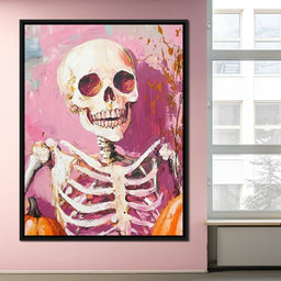 Pink Grin Skeleton Harvest - NicheCanvas