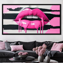 Luscious Pink Tantalizing Lips - NicheCanvas