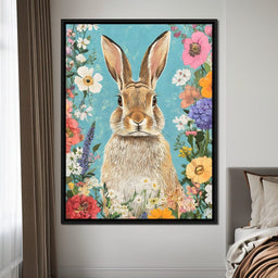 Charming Bunny Among Blossoms - NicheCanvas