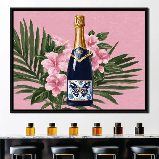 Champagne Butterfly Bouquet Canvas Print