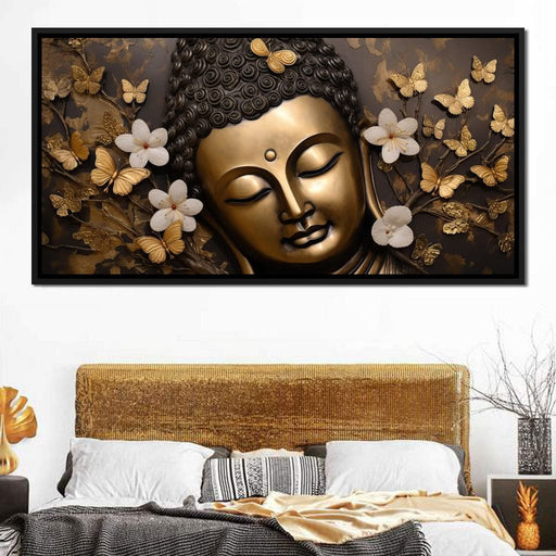 Glimmering Gold Buddha Canvas Print