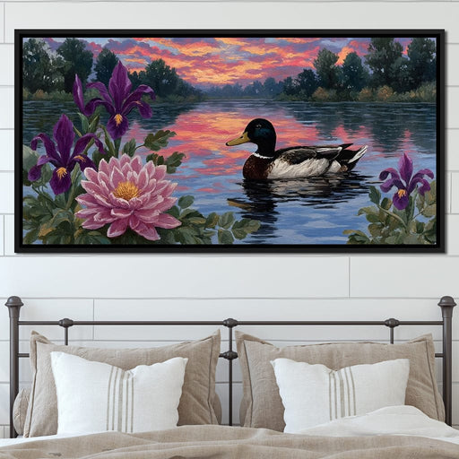Duck Reflections on Water Canvas Print