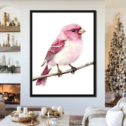 Rosefinch Perched On Spring - NicheCanvas