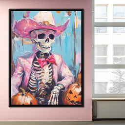 Cowboy Skeleton Pumpkin Bash - NicheCanvas