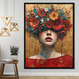 Bloomed Silence in Gold - NicheCanvas