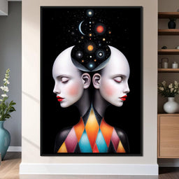 Twins of the Celestial Mind - TooplesArt - NicheCanvas