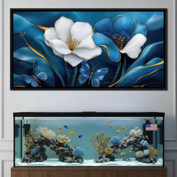 Blue Symphony of Flowers - TooplesArt - NicheCanvas
